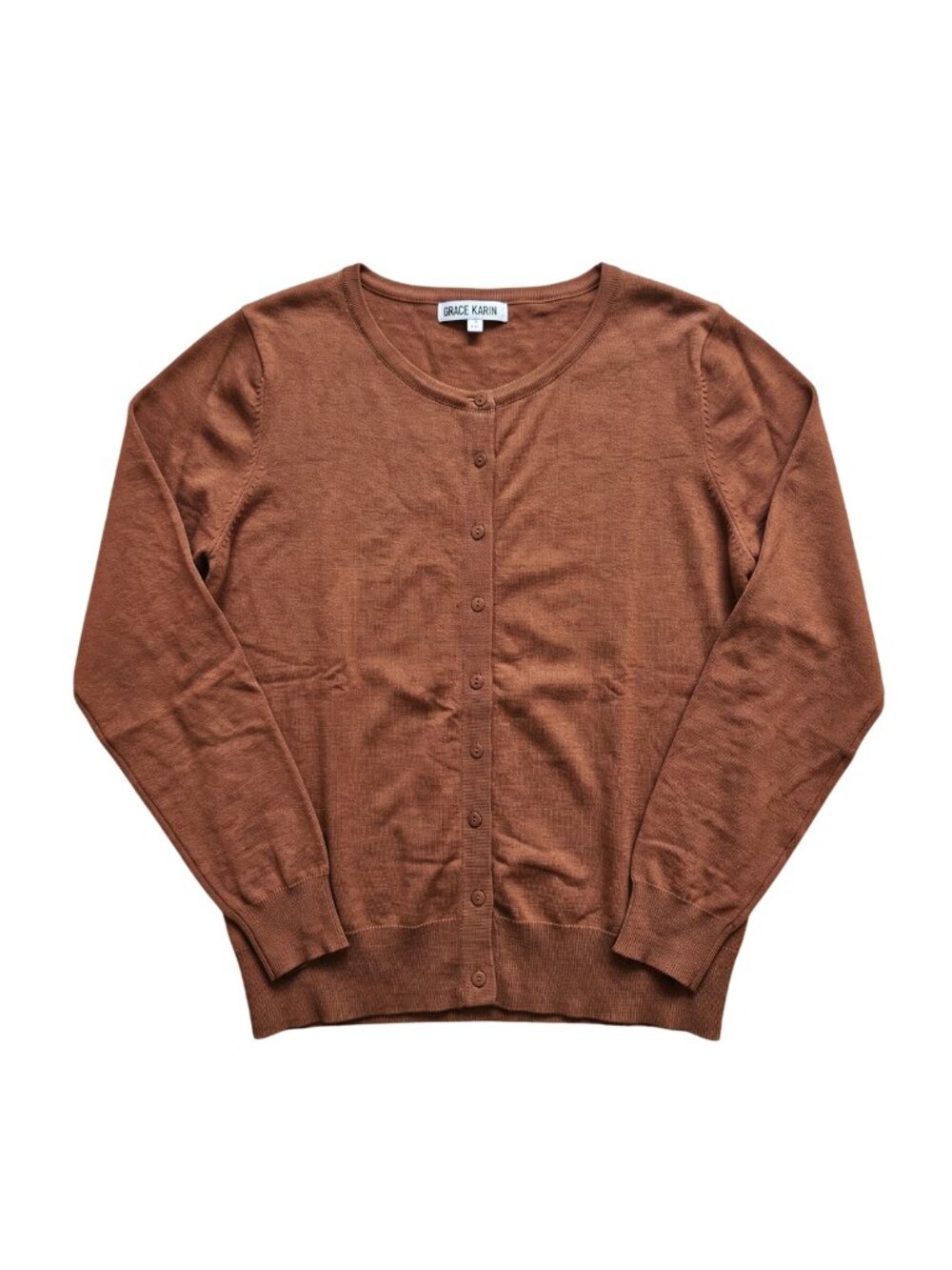 NWT Grace Karin Brown Button Up Cardigan Sweater XL - Picture 2 of 7